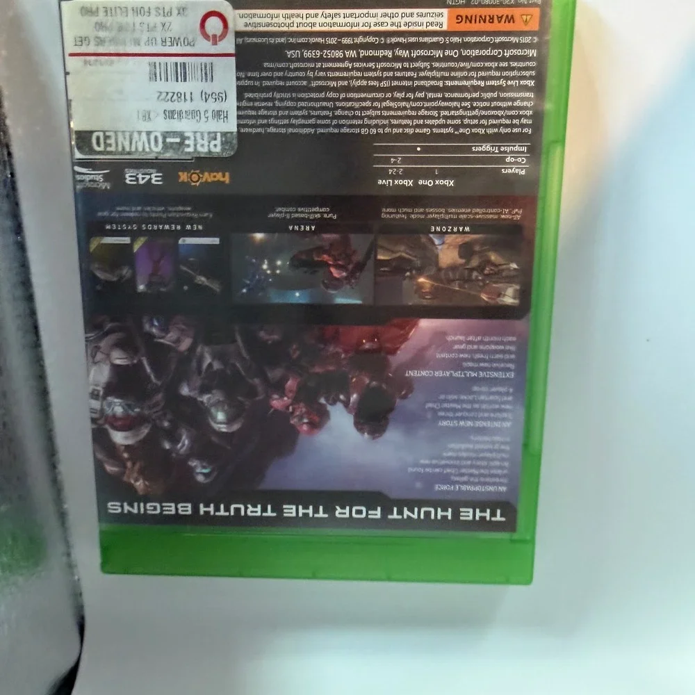 Halo 5 Guardians Xbox One Microsoft 2015 Sci-Fi Shooter Video Game Case Only